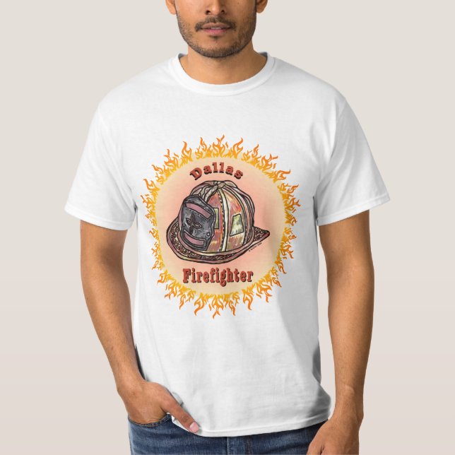 Camiseta de bombeiro de Dallas (Frente)