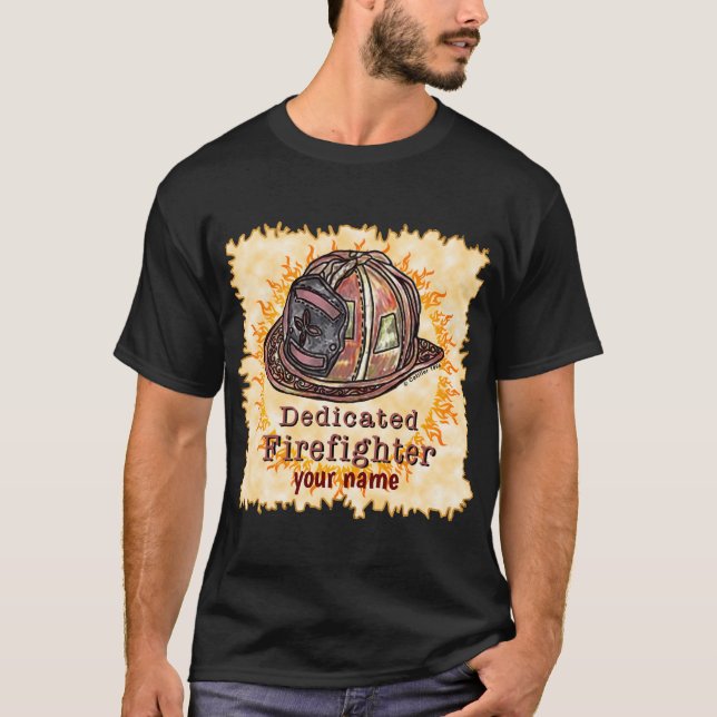 Camiseta de bombeiro dedicado (Frente)