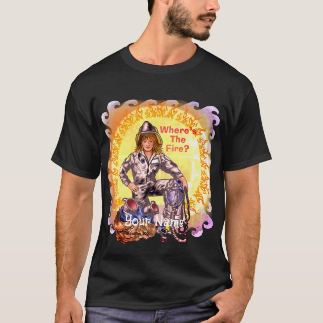 Camiseta de bombeiro fêmea (Frente)