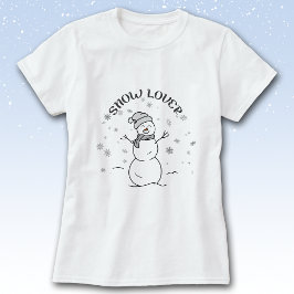 Camiseta de Boneco de Neve Amante da Neve