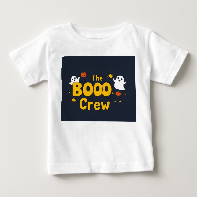 Camiseta de Boo Crew 2. Crianças Halloween Roupa 3 (Frente)