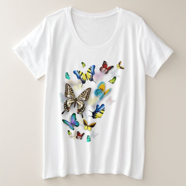 Camiseta de Borboletas Coloridas (Frente do Design)