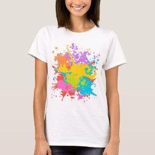 Camiseta de Borrifo de Aquarela Abstrata Ousada Co