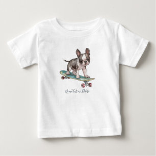Camiseta de Boston Terrier em Aquarela