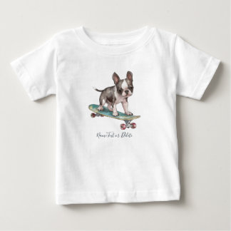 Camiseta de Boston Terrier em Aquarela