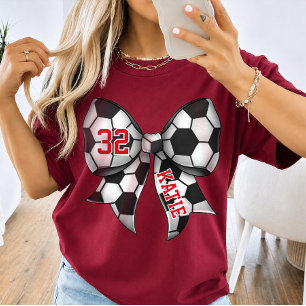 Camiseta de Bow de Temporada de Futebol Personaliz