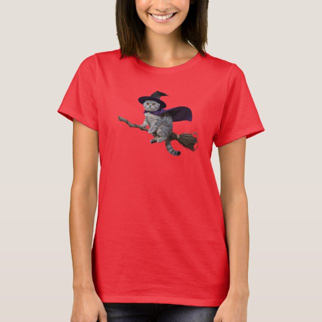 Camiseta de Bruxa Fofa British Shorthair (Frente)