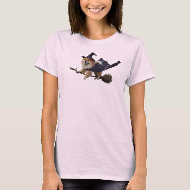 Camiseta de Bruxa Fofa Chow Chow (Frente)