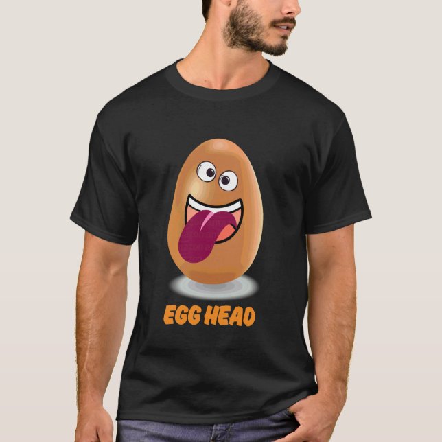 Camiseta de cabeça de ovo inteligente time de quiz (Frente)