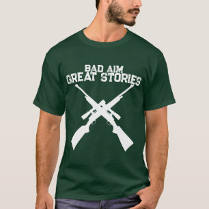 Camiseta de Caça Histórias Engraçadas e Mira Ruim