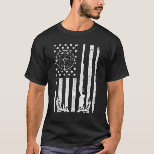 Camiseta de Caçador Engraçada Caça à Bandeira Amer