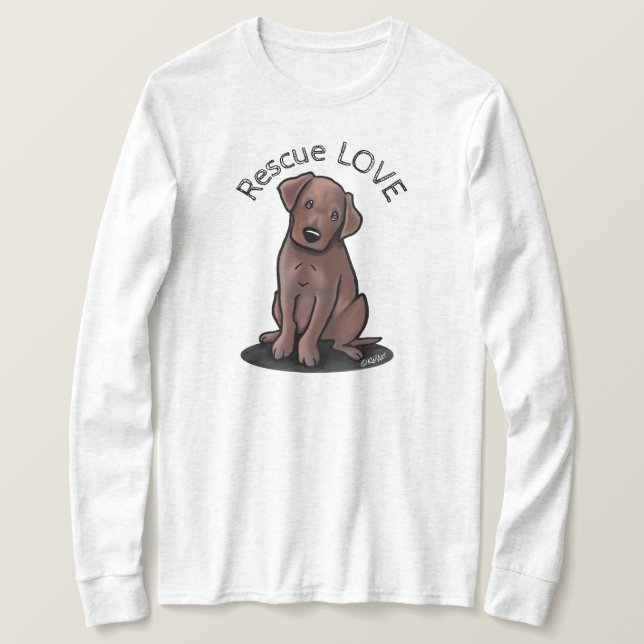 Camiseta de Cachorrinho Labrador Chocolate (Frente do Design)