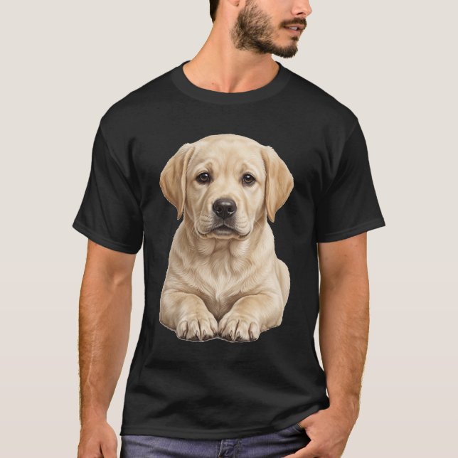 Camiseta de cachorrinho Labrador Retriever amarelo (Frente)