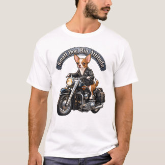 Camiseta de cachorro Chihuahua de motociclista leg
