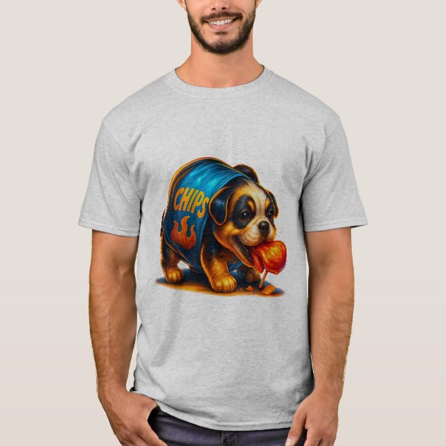 Camiseta de Cachorro com Batata Frita Temperada |  (Frente)