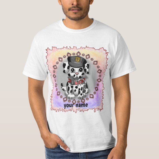 Camiseta de Cachorro da Polícia Spotty (Frente)