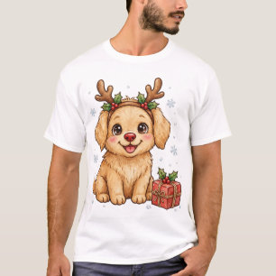 Camiseta de Cachorro de Natal Cachorrinho Rena