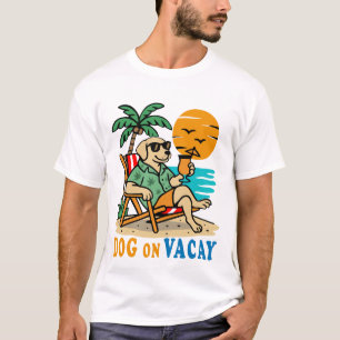 Camiseta de Cachorro Engraçado de Férias Verão F