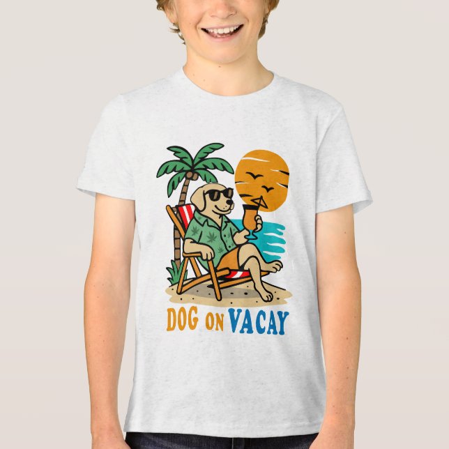Camiseta de Cachorro Engraçado de Férias | Verão F (Frente)