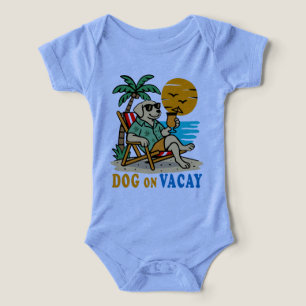 Camiseta de Cachorro Engraçado de Férias Verão F