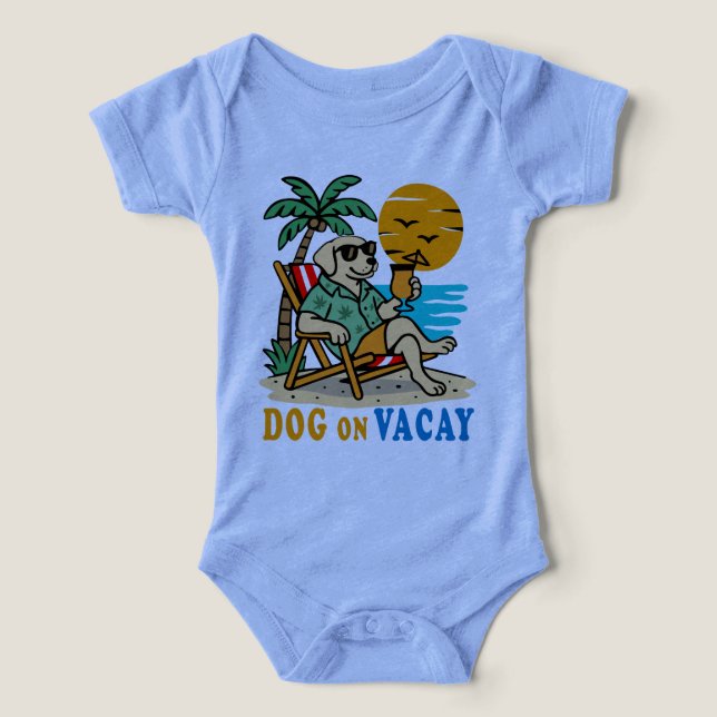 Camiseta de Cachorro Engraçado de Férias | Verão F (Design frontal)