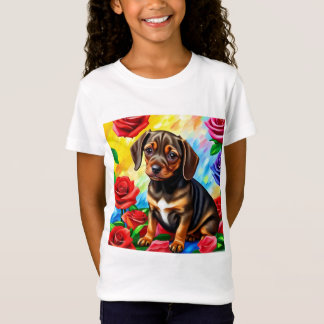 Camiseta de cachorro filhote Dachshund solitário