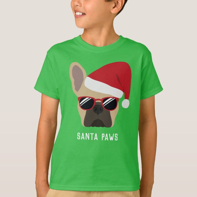 Camiseta de Cachorro Francês Fawn de Natal (Frente)