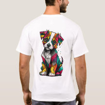 Camiseta de Cachorro Geométrico Colorido – Arte Mo
