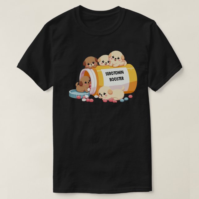 Camiseta de Cachorro Impulsionadora de Serotonina, (Frente do Design)