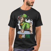 Camiseta de cachorro Pug Irlandês do Dia de São Pa