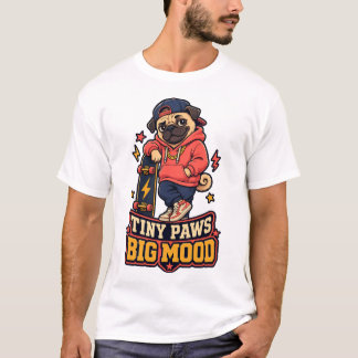 Camiseta de Cachorro Pug Skater Legal Tiny Paws Bi