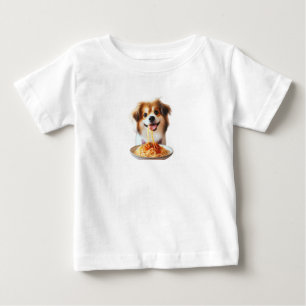 camiseta de cachorro que ama espaguete