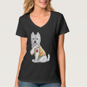 Camiseta de Cachorro Tatuagem Westie Eu Amo Mãe Fu