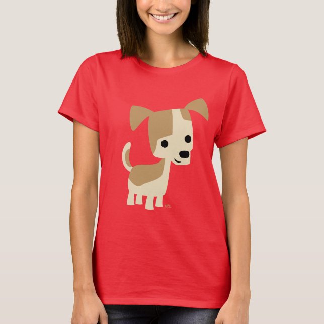 Camiseta de Cães Cachorros Bonita e Inquisitiva (Frente)