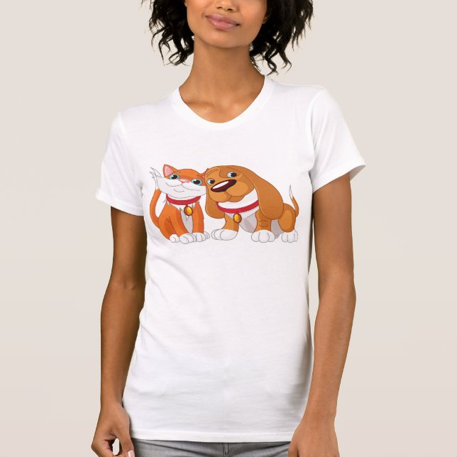 Camiseta De Cães E Gatos (Frente)