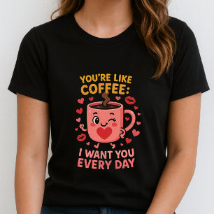 Camiseta de Café de Amor Fofo; Apreciação de Casa
