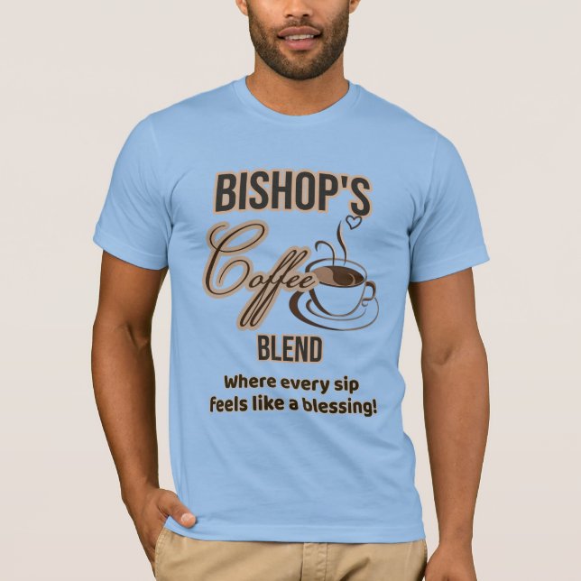 Camiseta de café do Bispo (transparente) (Frente)