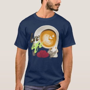 Camiseta de café e psicologia amigo engraçado
