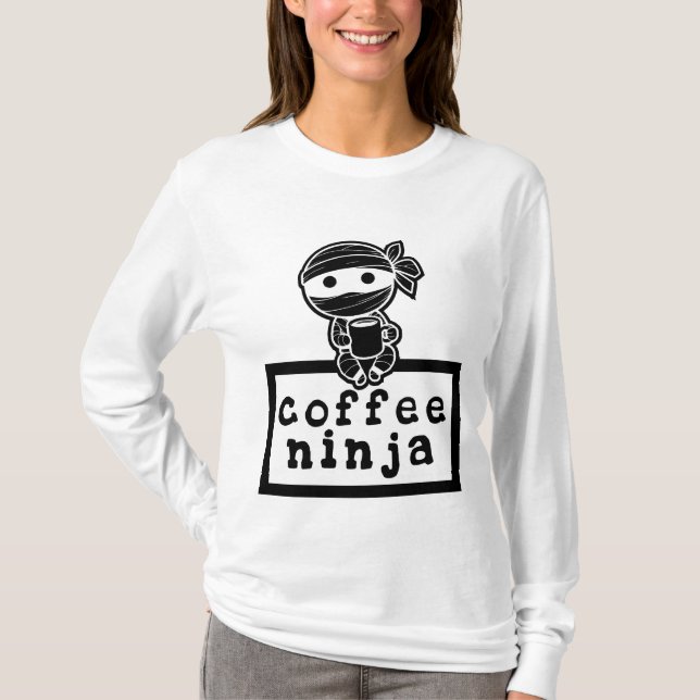 Camiseta de café Ninja Long Sleeve (Frente)