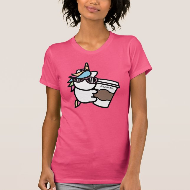 Camiseta de Café Personalizado & Unicórnio (Frente)