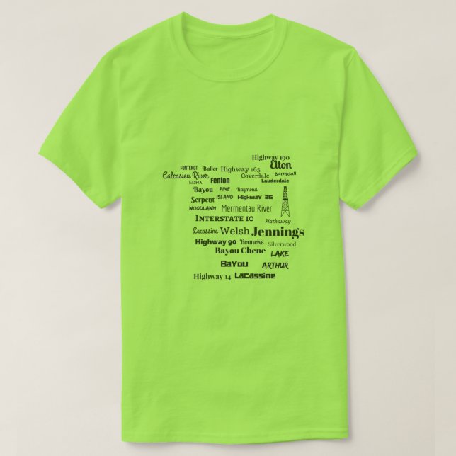 Camiseta de Cajun Louisiana da paróquia de (Frente do Design)