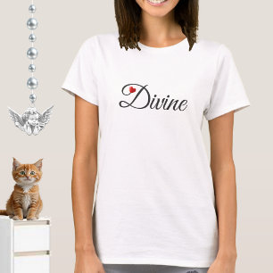 Camiseta de caligrafia coração divino