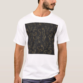 Camiseta de Caligrafia Metálica