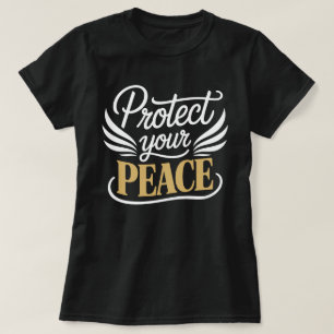 Camiseta de Caligrafia Proteger a Sua Paz