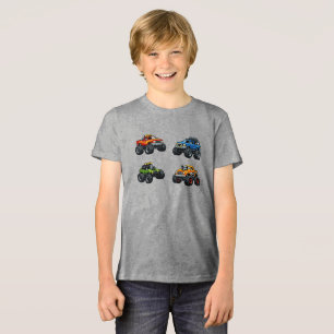 Camiseta de Caminhão Monstro Infantil com Nome Per
