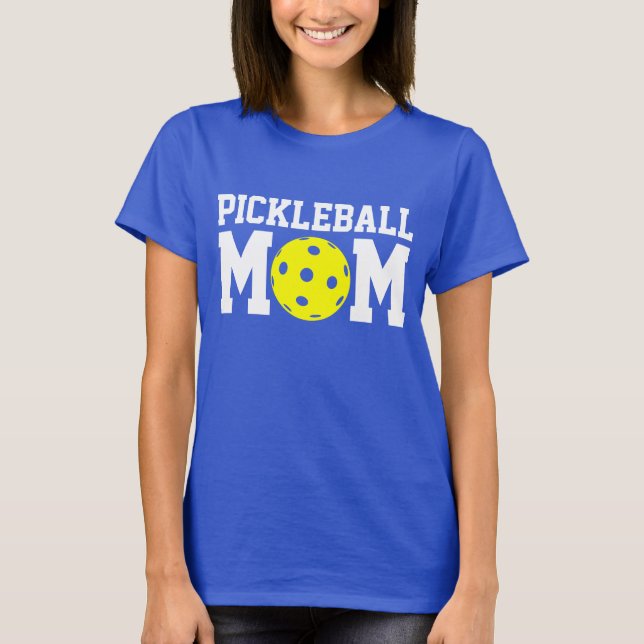 Camiseta De "camisa da mamã Pickleball" (azul) (Frente)