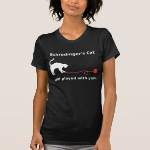 Camiseta De "camisa do gato Schrödinger" (escura)