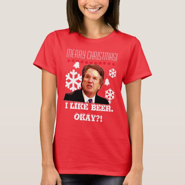 Camiseta De "camisa feia do Natal Brett Kavanaugh" (Frente)
