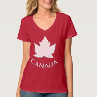 Camiseta de camiseta, moça do Canadá, de uso femin
