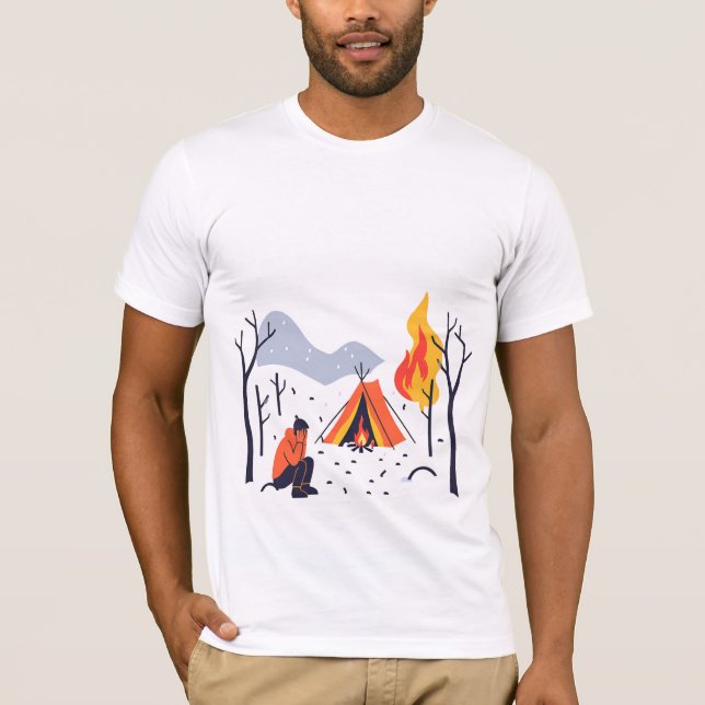 Camiseta de Campanha Cozy Winter Campfire (Frente)